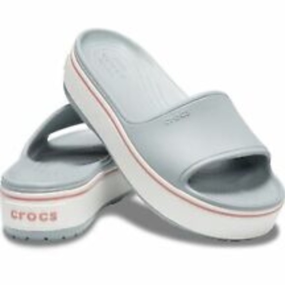 CROCS Gray Slide Sandals - Picture 2 of 6